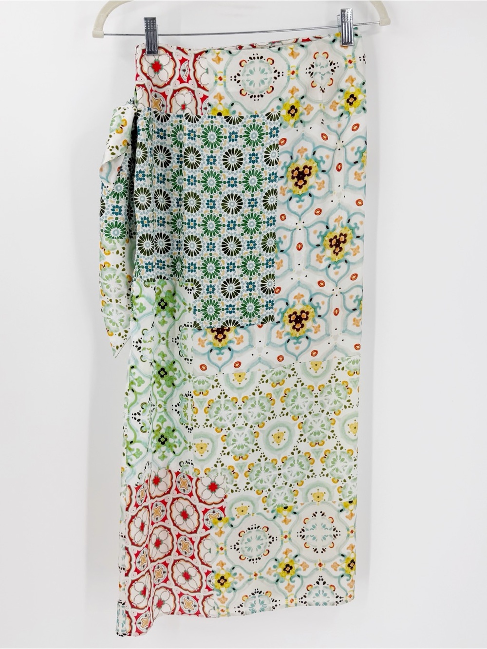 EUC Zara Printed Sarong Style Midi Skirt Slit XS Beach Resort Vacation Pool - Picture 7 of 7